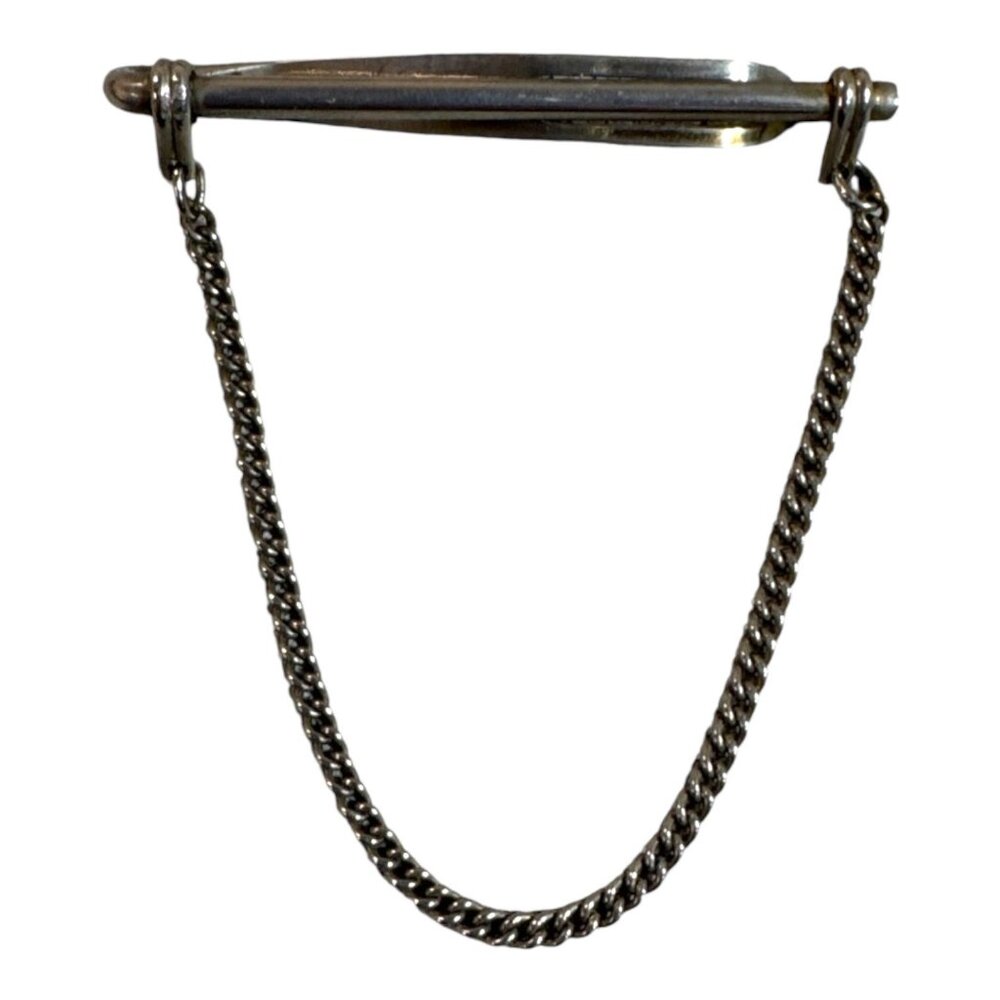 Vintage Balfour 1/20 12K Gold Filled GF Tie Bar Clip Chain Dad Fathers Day Gift